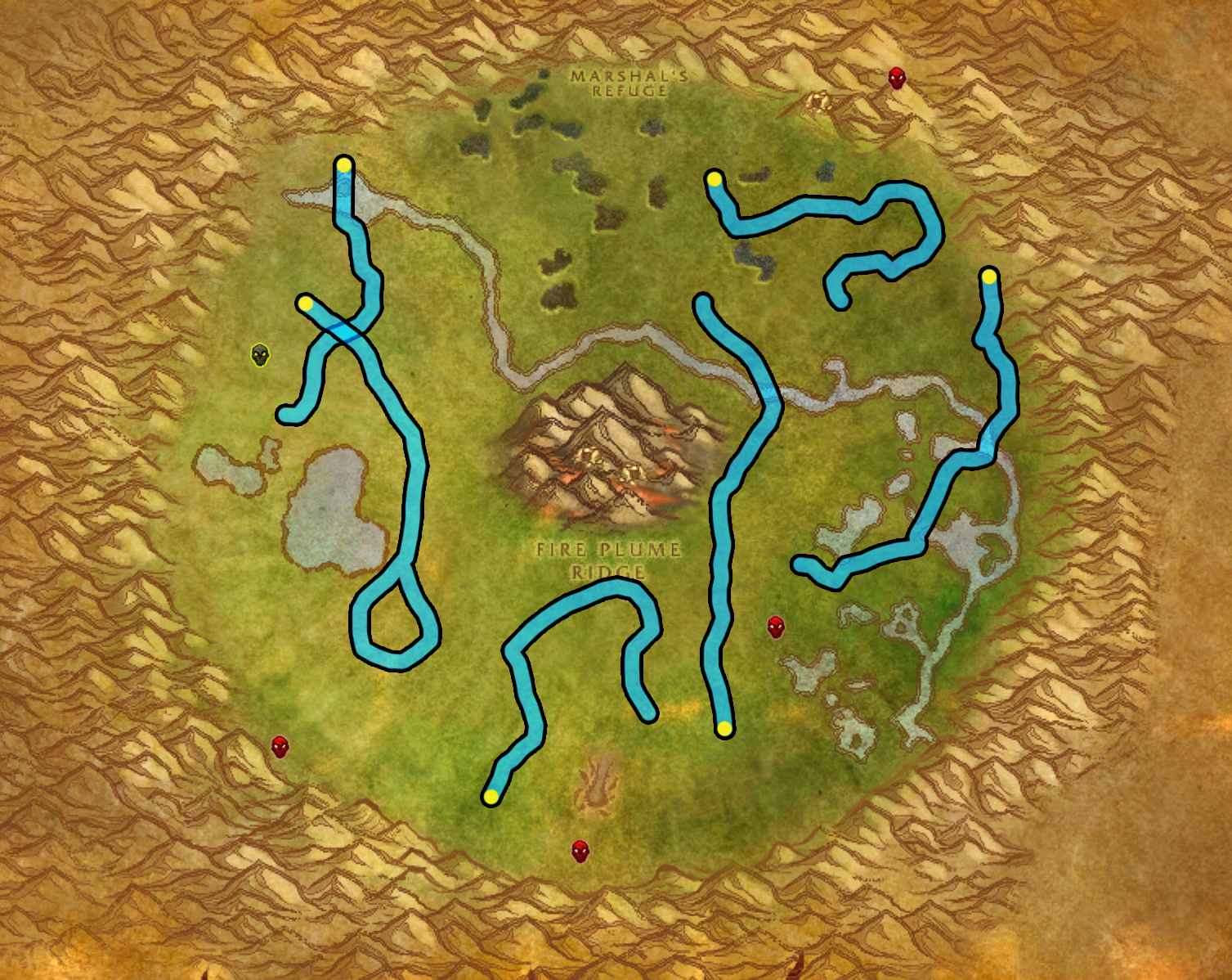Un'Goro Crater Map With Devilsaur Spawns